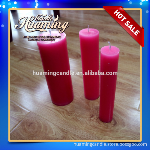 rose color pillar candle